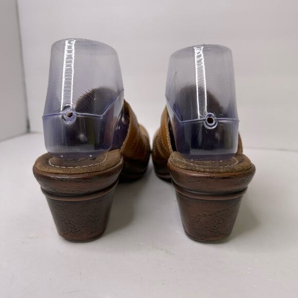 Dr Scholls Womens size 7.5 Brenna Leather Clog Mule Slip On Tan Air-Pillo - Picture 4 of 12